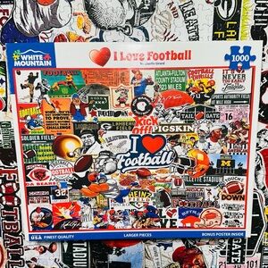 White Mountain Puzzles I Love Football 1000 Piece Jigsaw Puzzle